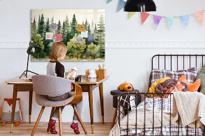 Magnetic glass dry erase board Forest landscape