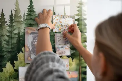 Magnetic glass dry erase board Forest landscape