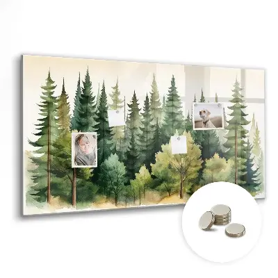 Magnetic glass dry erase board Forest landscape