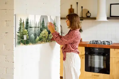 Magnetic glass dry erase board Forest landscape