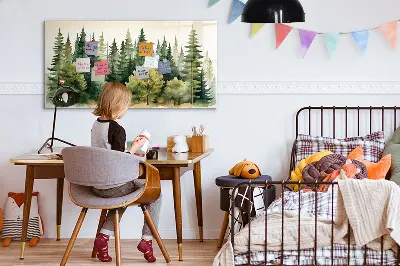 Magnetic glass dry erase board Forest landscape
