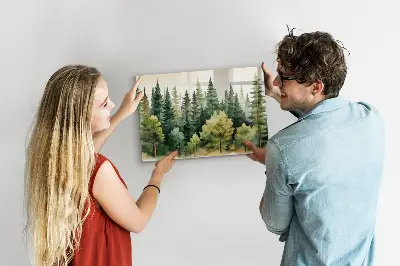 Magnetic glass dry erase board Forest landscape