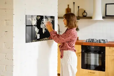 Magnetic wall board world map in drought style