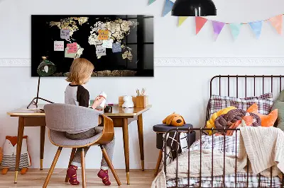 Magnetic wall board world map in drought style
