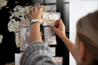 Magnetic wall board world map in drought style