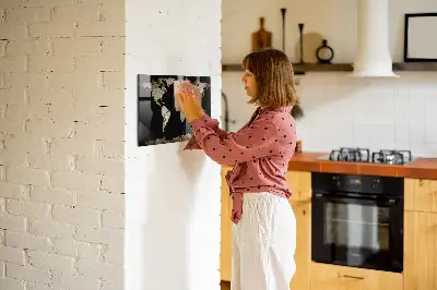Magnetic wall board world map in drought style