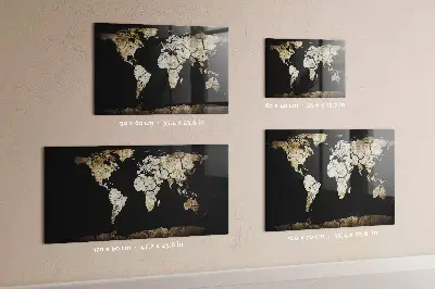 Magnetic wall board world map in drought style