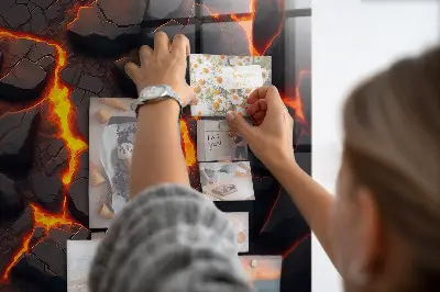 Lava volcano magnetic board
