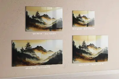 Magnetic glass dry erase board Abstract landscape