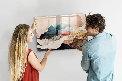 Abstract landscape magnet board