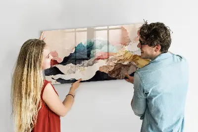 Abstract landscape magnet board