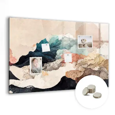 Abstract landscape magnet board