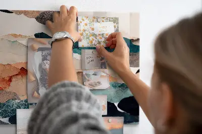 Abstract landscape magnetic glass dry erase board