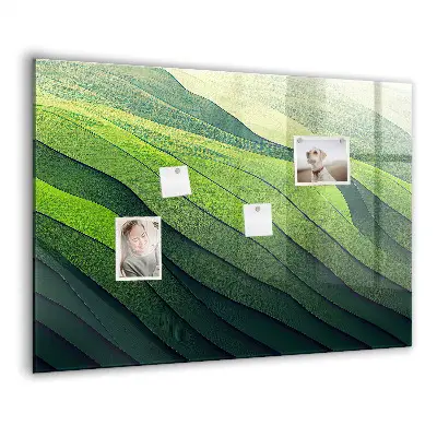 Abstract Green Fields Magnetic Glass Dry Erase Board