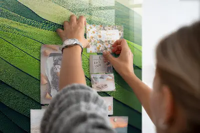 Abstract Green Fields Magnetic Glass Dry Erase Board