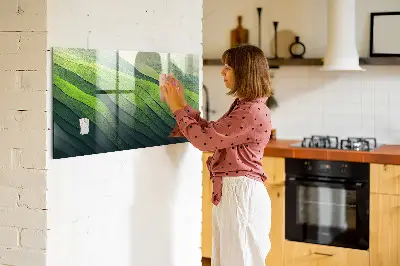 Abstract Green Fields Magnetic Glass Dry Erase Board