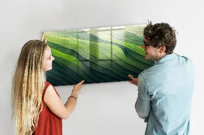 Abstract Green Fields Magnetic Glass Dry Erase Board