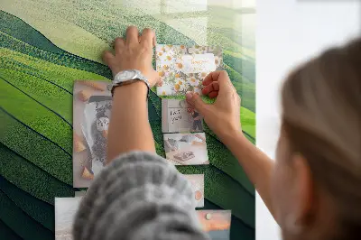 Abstract Green Fields Magnetic Glass Dry Erase Board
