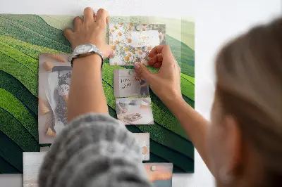 Magnetic glass dry erase board Abstract green fields