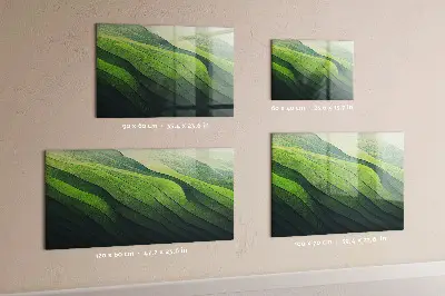 Magnetic glass dry erase board Abstract green fields