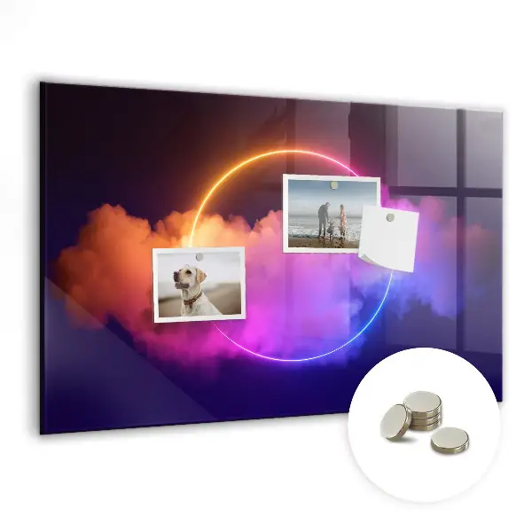 Magnetic wall board with 3D smoke abstraction design