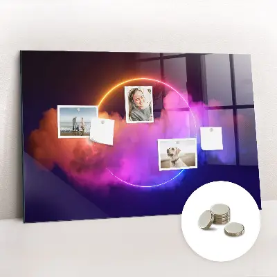 Magnetic wall board with 3D smoke abstraction design