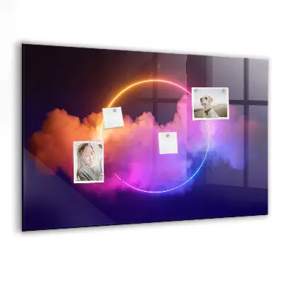 Magnetic wall board with 3D smoke abstraction design
