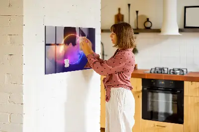 Magnetic wall board with 3D smoke abstraction design