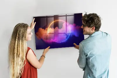 Magnetic wall board with 3D smoke abstraction design