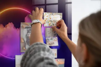 Magnetic wall board with 3D smoke abstraction design