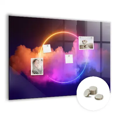 Magnetic wall board with 3D smoke abstraction design