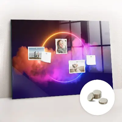 Magnetic wall board with 3D smoke abstraction design