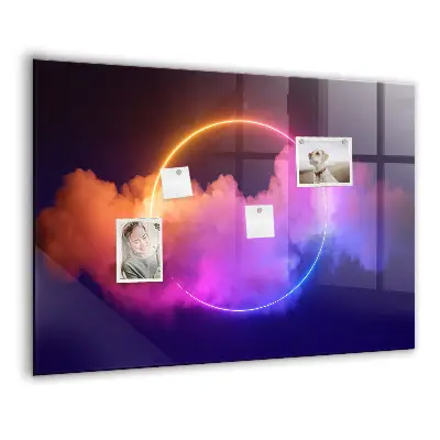 Magnetic wall board with 3D smoke abstraction design
