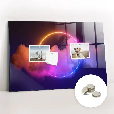 Magnetic wall board with 3D smoke abstraction design