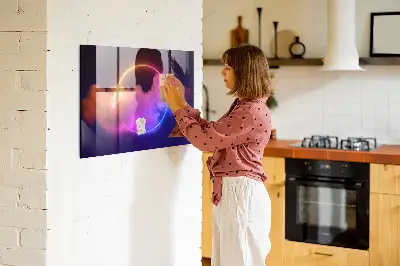 Magnetic wall board with 3D smoke abstraction design