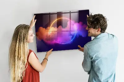 Magnetic wall board with 3D smoke abstraction design