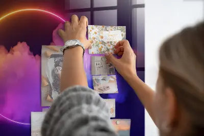 Magnetic wall board with 3D smoke abstraction design
