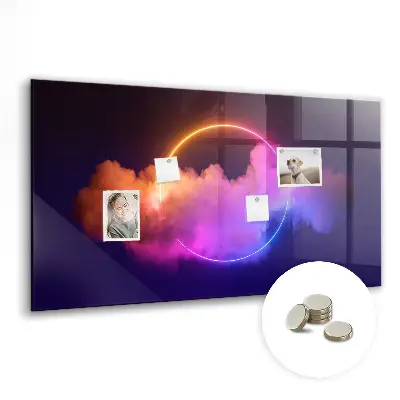 Magnetic wall board with 3D smoke abstraction design