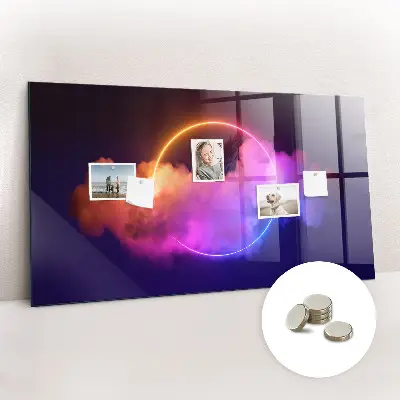 Magnetic wall board with 3D smoke abstraction design