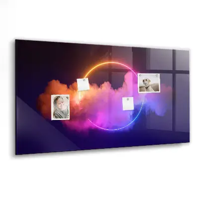 Magnetic wall board with 3D smoke abstraction design