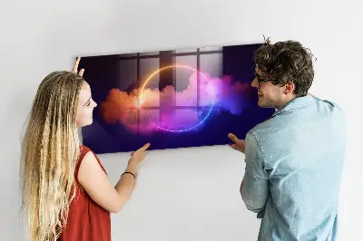 Magnetic wall board with 3D smoke abstraction design