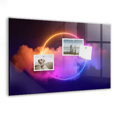 Magnetic wall board with 3D smoke abstraction design