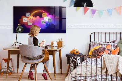 Magnetic wall board with 3D smoke abstraction design
