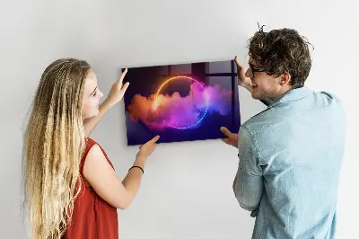 Magnetic wall board with 3D smoke abstraction design