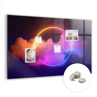 Magnetic wall board with 3D smoke abstraction design