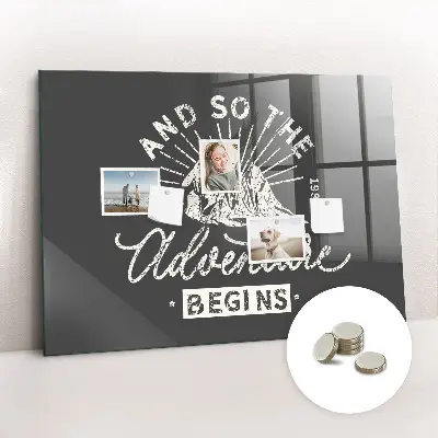 Adventure quote magnetic board