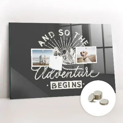 Adventure quote magnetic board