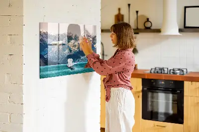 Whale themed magnetic wall board