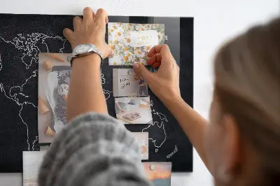 World map outline magnetic board