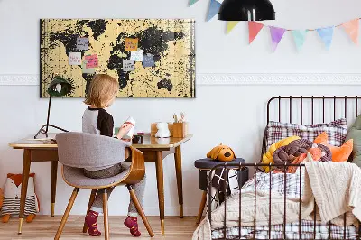 Magnetic wall board Vintage world map